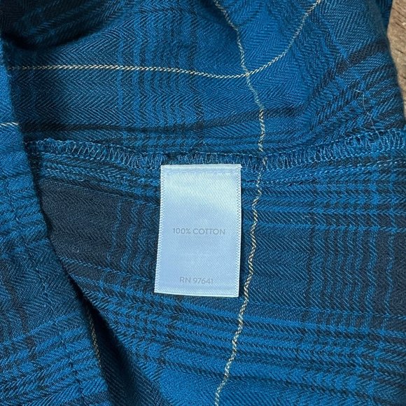 J Jill Long Sleeve Plaid A-Line Shirt Dress Women M Midi Pocket Grunge Indie - Picture 10 of 13